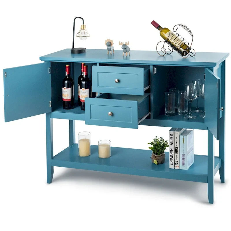 Costway Wooden Sideboard Buffet Console Table with Drawers 23
