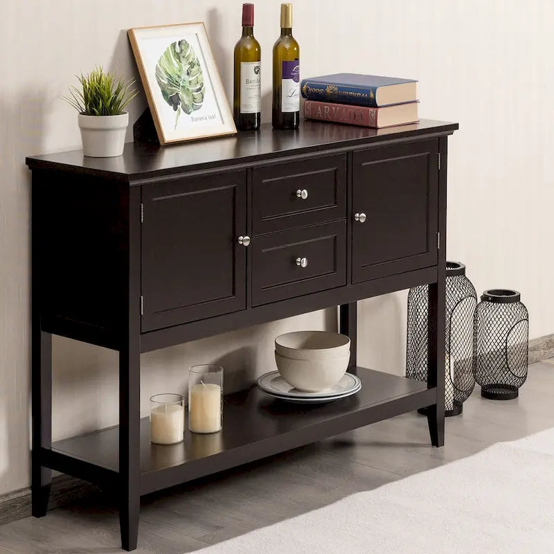 Costway Wooden Sideboard Buffet Console Table with Drawers 30