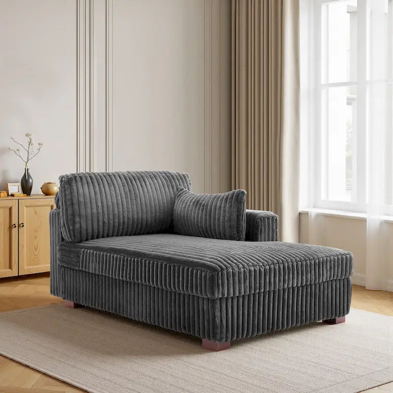 DREAMSIDEA Extra-Large Right-Facing Chaise Lounge Sofa 36