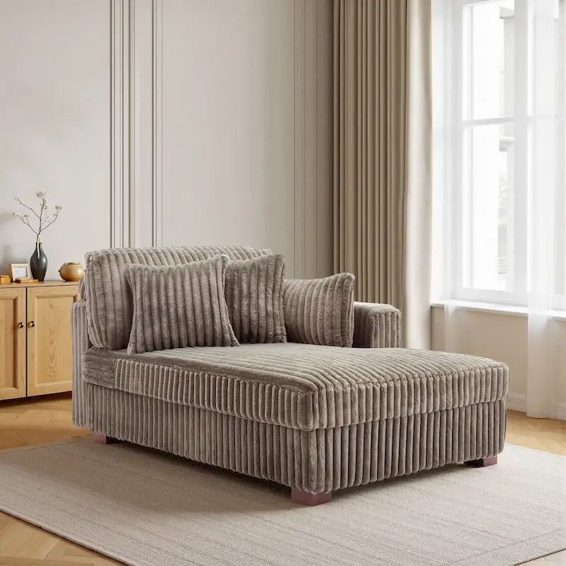 DREAMSIDEA Extra-Large Right-Facing Chaise Lounge Sofa 39