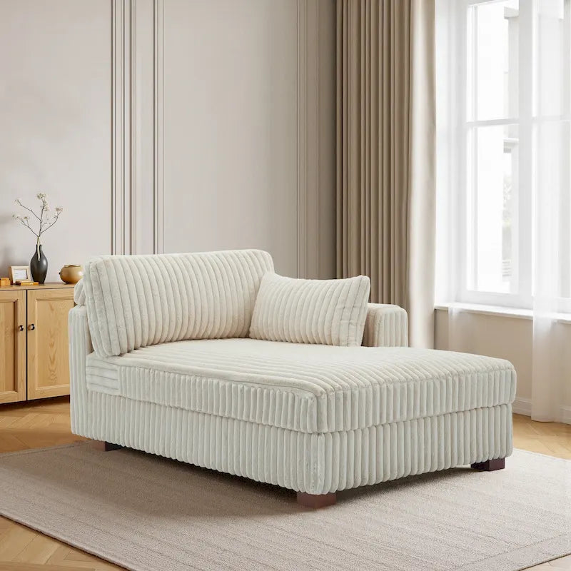 DREAMSIDEA Extra-Large Right-Facing Chaise Lounge Sofa 44