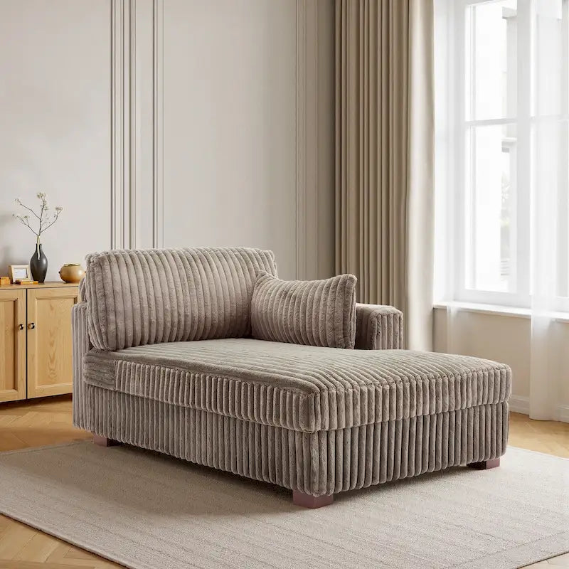 DREAMSIDEA Extra-Large Right-Facing Chaise Lounge Sofa 45