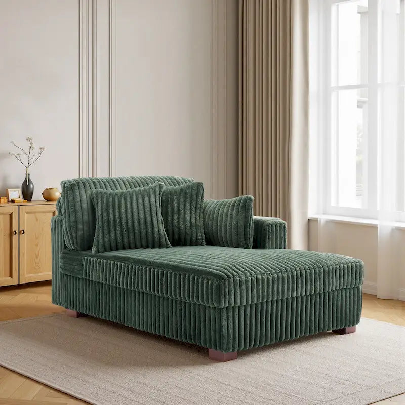 DREAMSIDEA Extra-Large Right-Facing Chaise Lounge Sofa 1