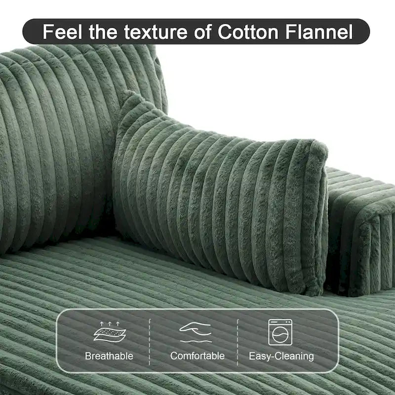 DREAMSIDEA Extra-Large Right-Facing Chaise Lounge Sofa 5