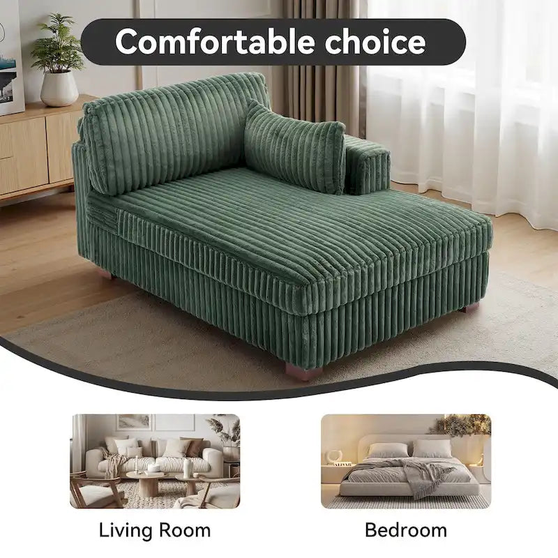 DREAMSIDEA Extra-Large Right-Facing Chaise Lounge Sofa 6