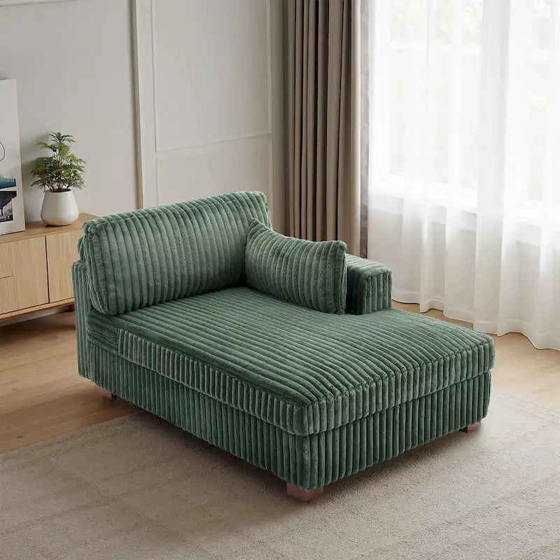 DREAMSIDEA Extra-Large Right-Facing Chaise Lounge Sofa 8