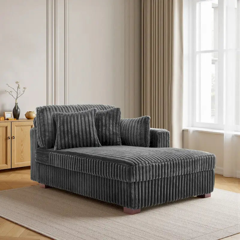 DREAMSIDEA Extra-Large Right-Facing Chaise Lounge Sofa 17