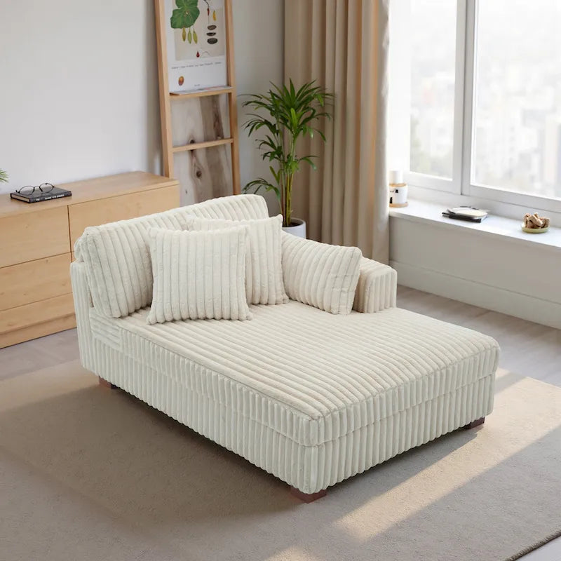 DREAMSIDEA Extra-Large Right-Facing Chaise Lounge Sofa 24