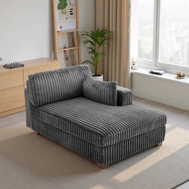 DREAMSIDEA Extra-Large Right-Facing Chaise Lounge Sofa 29