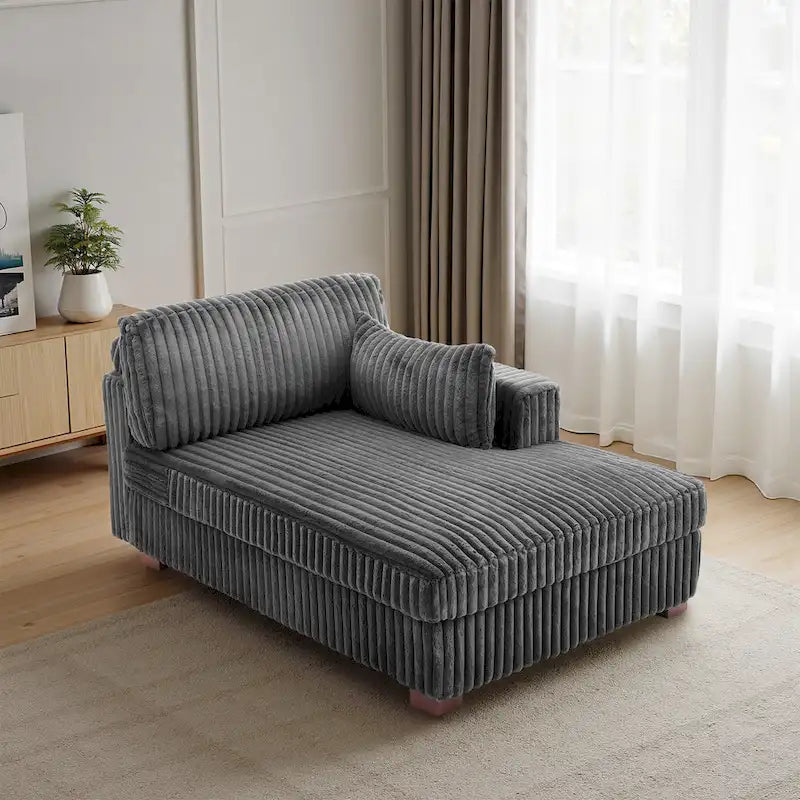 DREAMSIDEA Extra-Large Right-Facing Chaise Lounge Sofa 30