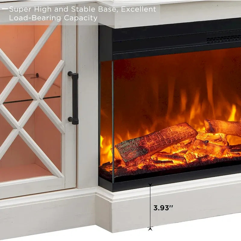 Entertainment Center with Fireplace for 80-Inch TVs - Media Console Stand 19