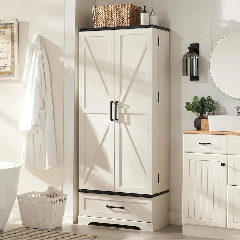 72-Inch Tall Farmhouse Kitchen Pantry Cabinet - Stylish Storage Cupboard 5