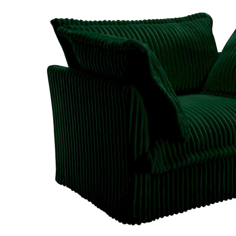 156.6" Corduroy U-Shape 4-Seater Sectional Sofa with Removable Slipcover, Deep Seat Design, and Elegant French Edge Accents 23