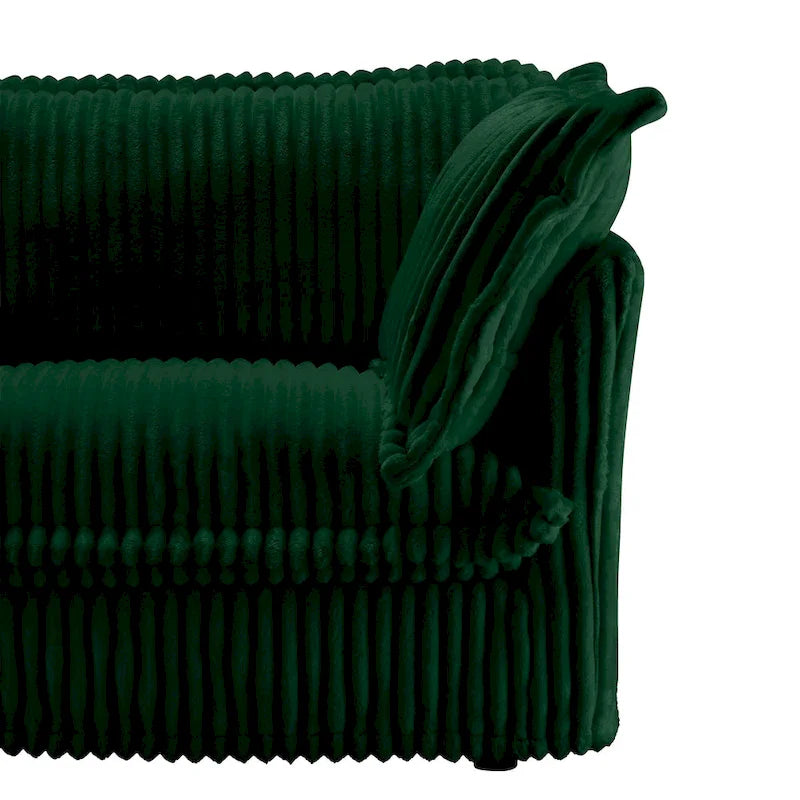 156.6" Corduroy U-Shape 4-Seater Sectional Sofa with Removable Slipcover, Deep Seat Design, and Elegant French Edge Accents 24