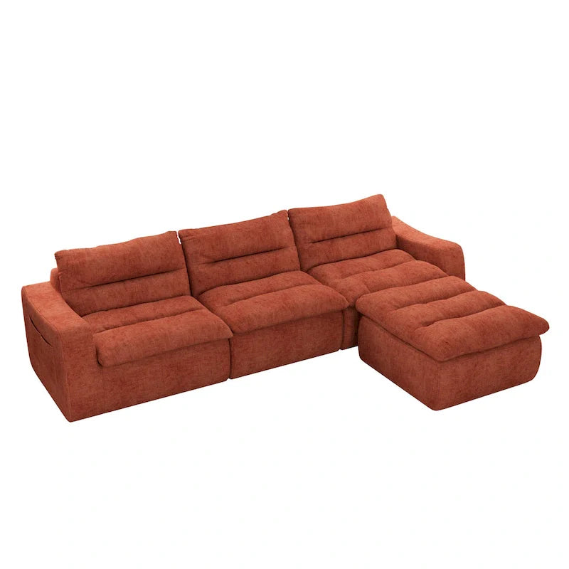 116.26 Modular Foam L-Shaped Sofa - Versatile Free Combination, No Assembly Required & Ergonomic Support (Available in 4 or 6-Seater) 2