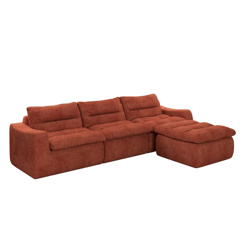 116.26 Modular Foam L-Shaped Sofa - Versatile Free Combination, No Assembly Required & Ergonomic Support (Available in 4 or 6-Seater) 3