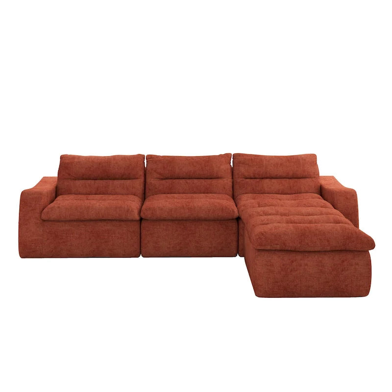 116.26 Modular Foam L-Shaped Sofa - Versatile Free Combination, No Assembly Required & Ergonomic Support (Available in 4 or 6-Seater) 4