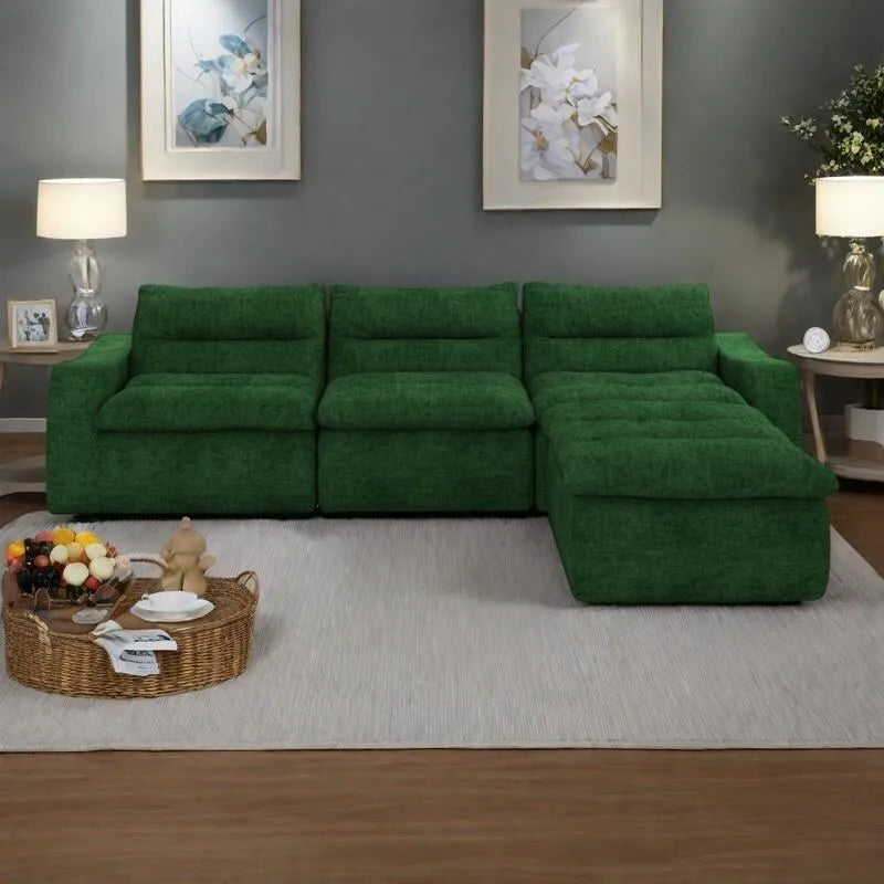 116.26 Modular Foam L-Shaped Sofa - Versatile Free Combination, No Assembly Required & Ergonomic Support (Available in 4 or 6-Seater) 6