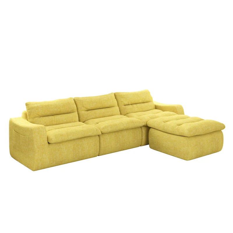 116.26 Modular Foam L-Shaped Sofa - Versatile Free Combination, No Assembly Required & Ergonomic Support (Available in 4 or 6-Seater) 11