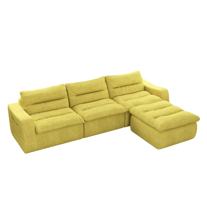 116.26 Modular Foam L-Shaped Sofa - Versatile Free Combination, No Assembly Required & Ergonomic Support (Available in 4 or 6-Seater) 12