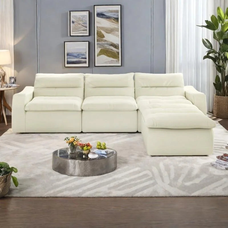 116.26 Modular Foam L-Shaped Sofa - Versatile Free Combination, No Assembly Required & Ergonomic Support (Available in 4 or 6-Seater) 14