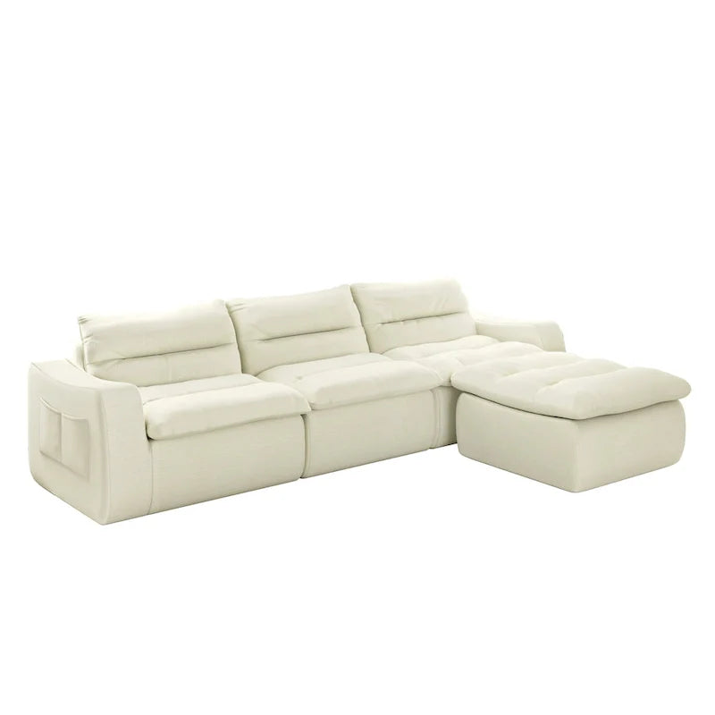 116.26 Modular Foam L-Shaped Sofa - Versatile Free Combination, No Assembly Required & Ergonomic Support (Available in 4 or 6-Seater) 15