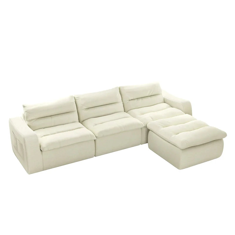 116.26 Modular Foam L-Shaped Sofa - Versatile Free Combination, No Assembly Required & Ergonomic Support (Available in 4 or 6-Seater) 16