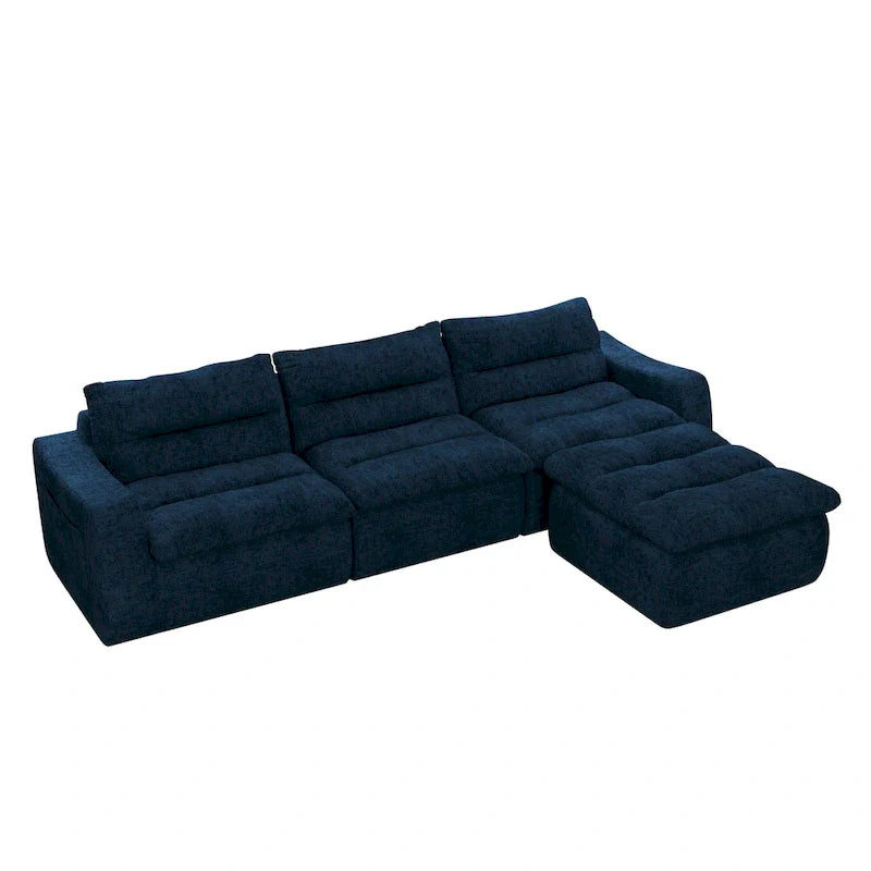 116.26 Modular Foam L-Shaped Sofa - Versatile Free Combination, No Assembly Required & Ergonomic Support (Available in 4 or 6-Seater) 20