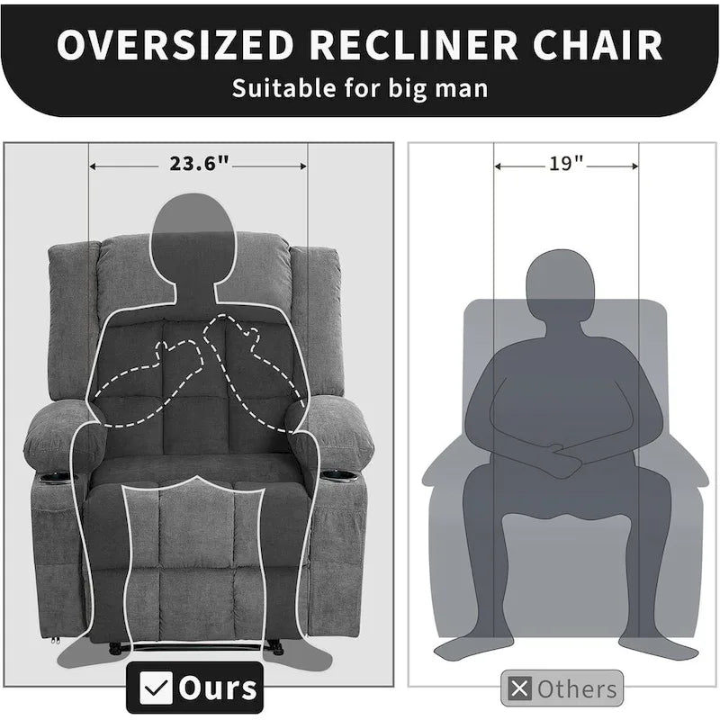 Heat and Massage Recliner Chair with Remote Control 4
