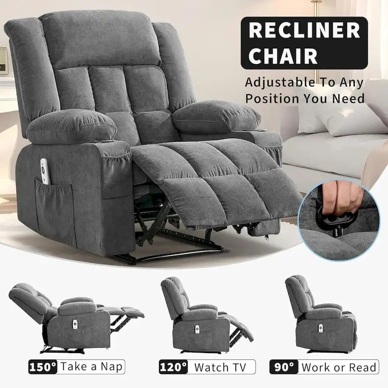 Heat and Massage Recliner Chair with Remote Control 5