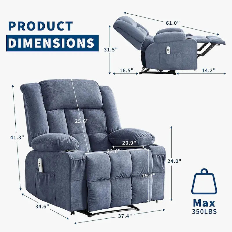 Heat and Massage Recliner Chair with Remote Control 7