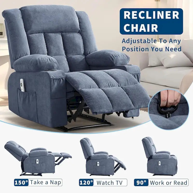 Heat and Massage Recliner Chair with Remote Control 9