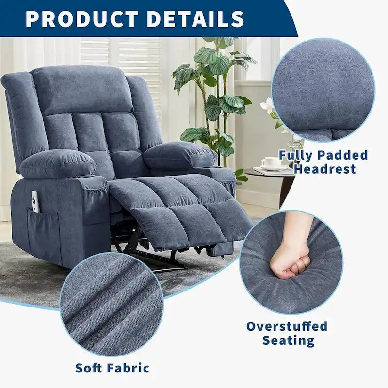 Heat and Massage Recliner Chair with Remote Control 10