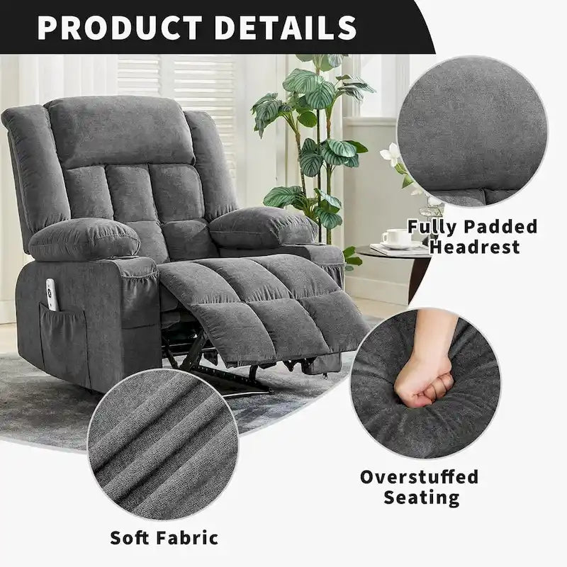 Heat and Massage Recliner Chair with Remote Control 12