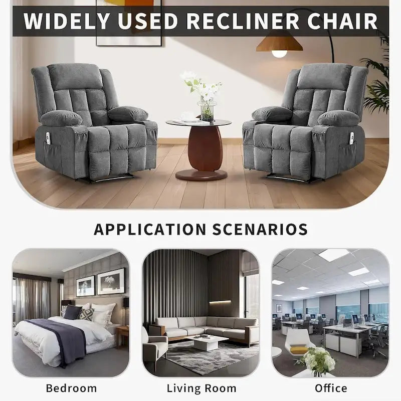 Heat and Massage Recliner Chair with Remote Control 13
