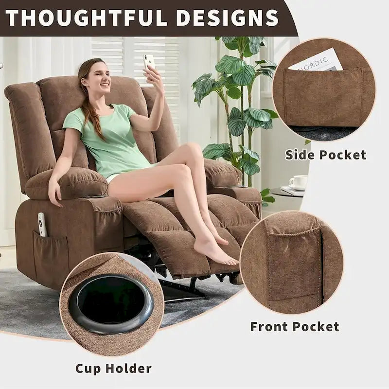 Heat and Massage Recliner Chair with Remote Control 17