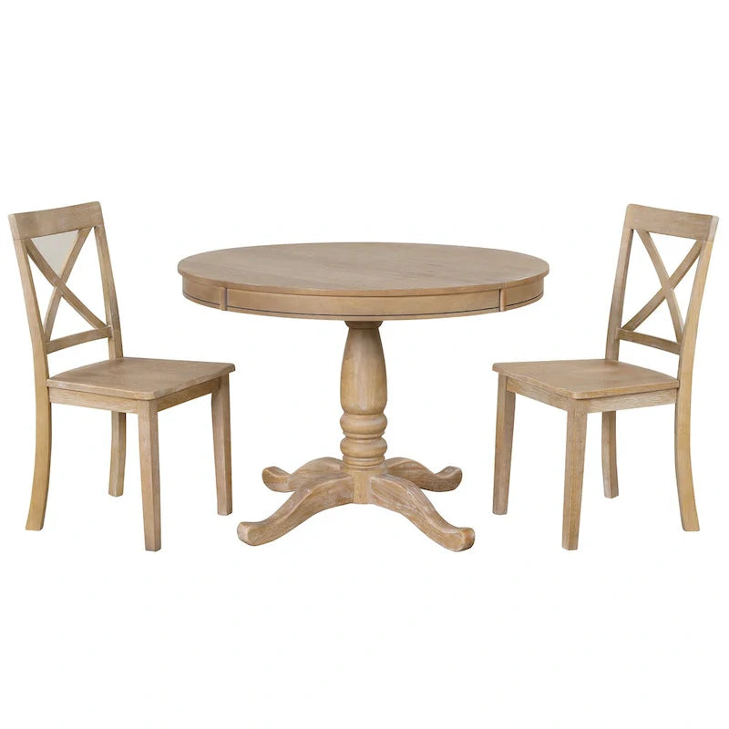 5-Piece Modern Dining Set for 4: Round Table with 4 Kitchen Chairs 18