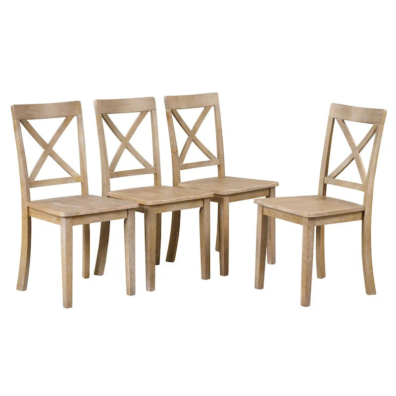5-Piece Modern Dining Set for 4: Round Table with 4 Kitchen Chairs 20