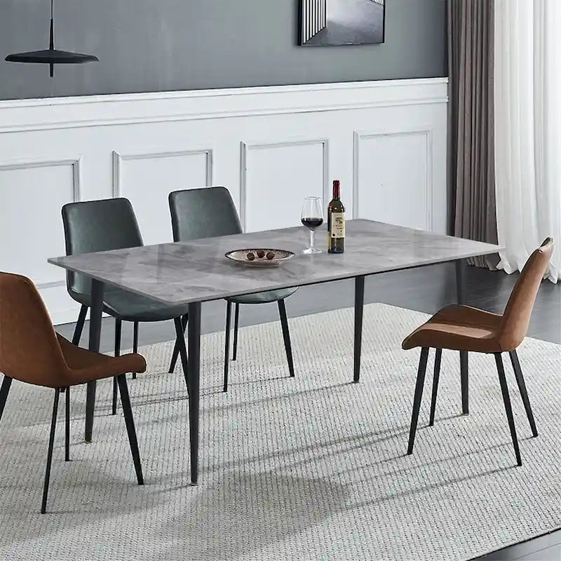 Contemporary Kitchen Table with Metal Frame and Sintered Stone Top 3
