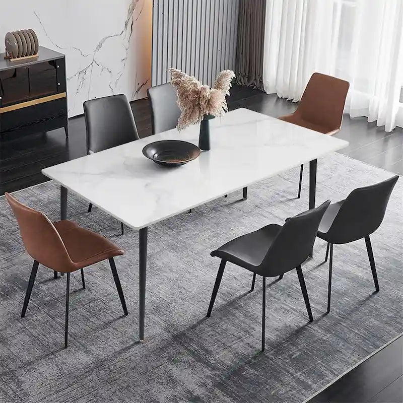 Contemporary Kitchen Table with Metal Frame and Sintered Stone Top 8