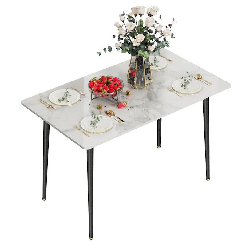 Contemporary Kitchen Table with Metal Frame and Sintered Stone Top 10