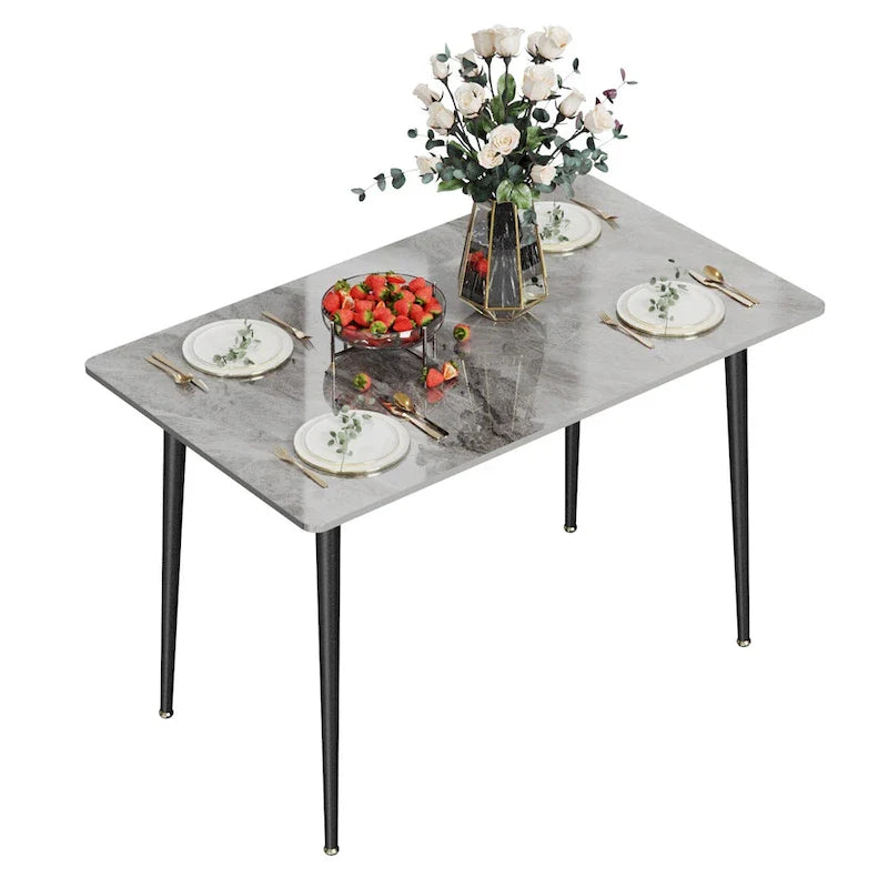 Contemporary Kitchen Table with Metal Frame and Sintered Stone Top 18