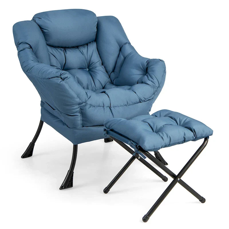 Gymax Folding Footrest Lazy Sofa Chair - Accent Leisure Armchair 32