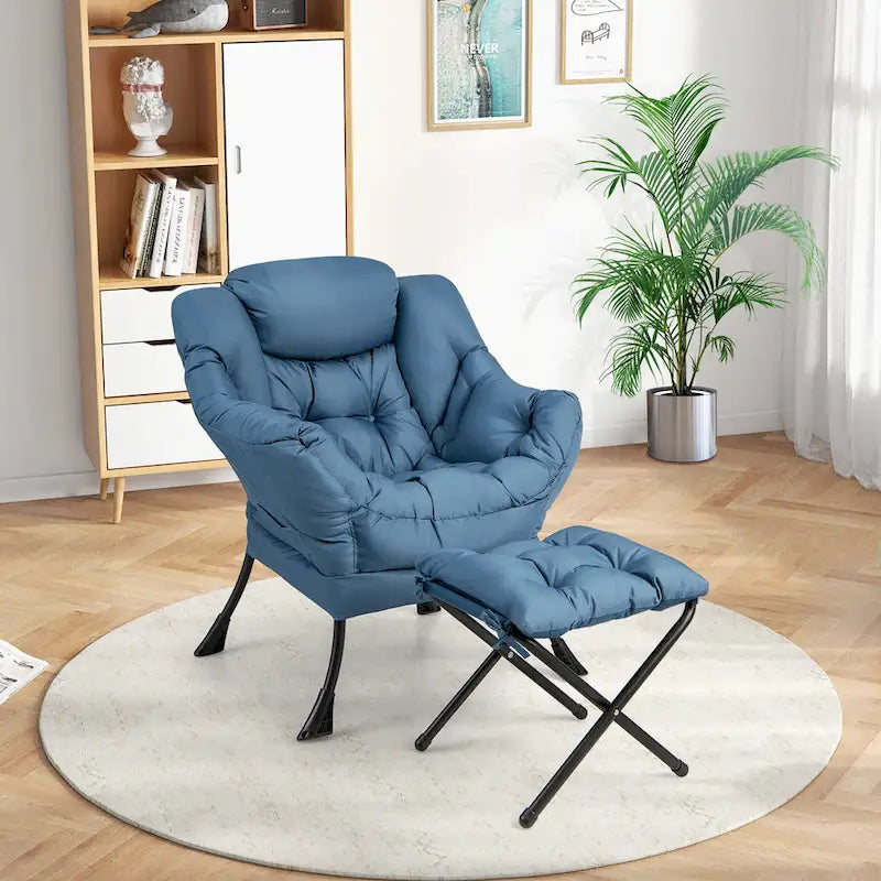 Gymax Folding Footrest Lazy Sofa Chair - Accent Leisure Armchair 6