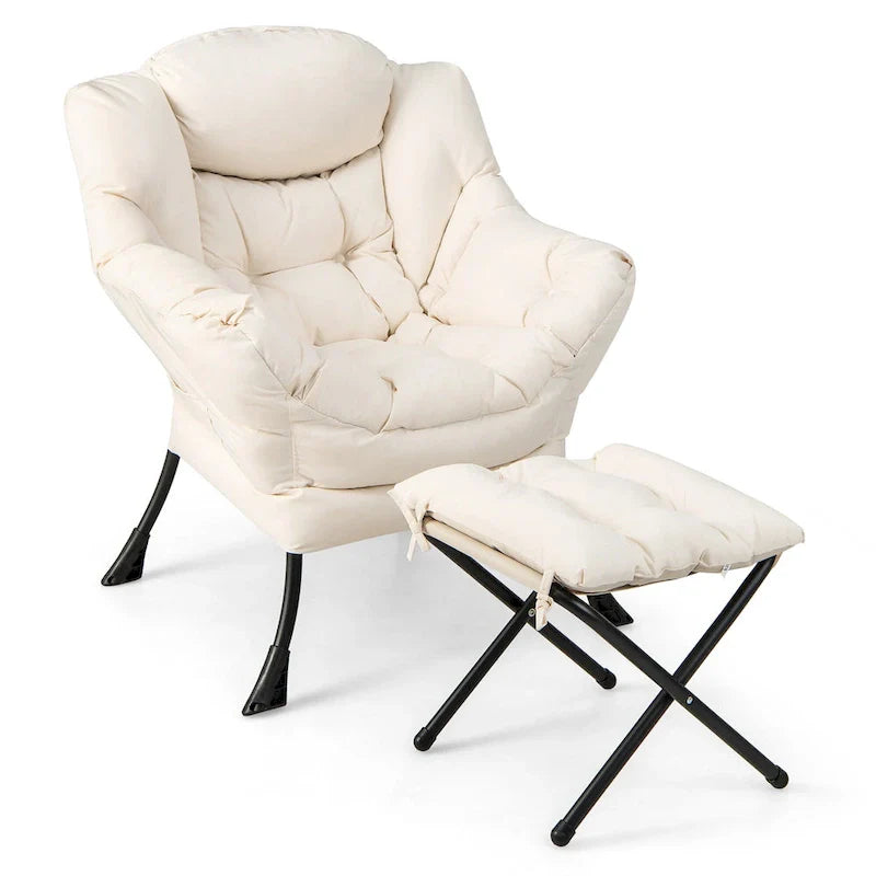 Gymax Folding Footrest Lazy Sofa Chair - Accent Leisure Armchair 12