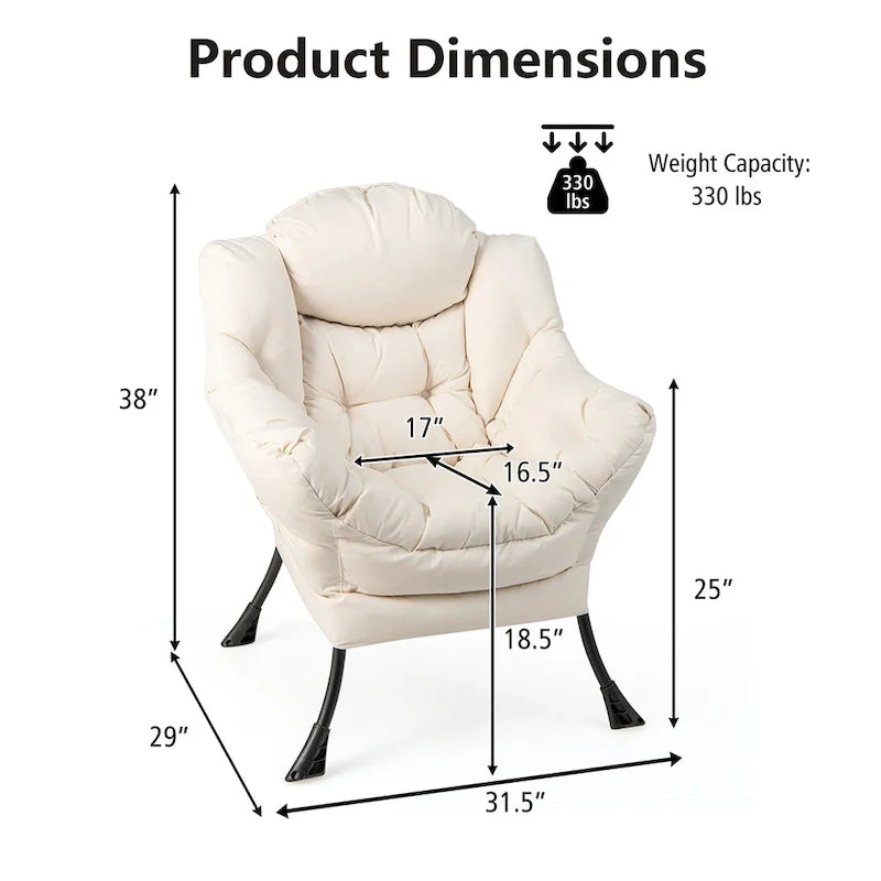 Gymax Folding Footrest Lazy Sofa Chair - Accent Leisure Armchair 14