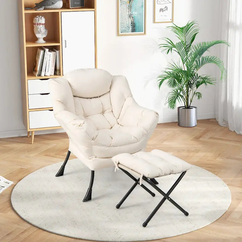 Gymax Folding Footrest Lazy Sofa Chair - Accent Leisure Armchair 16