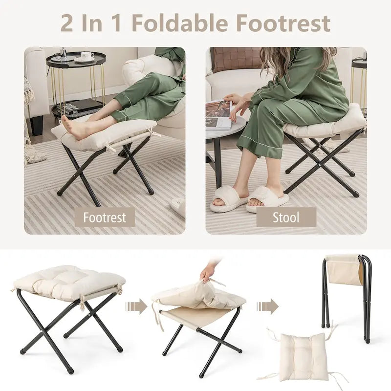Gymax Folding Footrest Lazy Sofa Chair - Accent Leisure Armchair 18