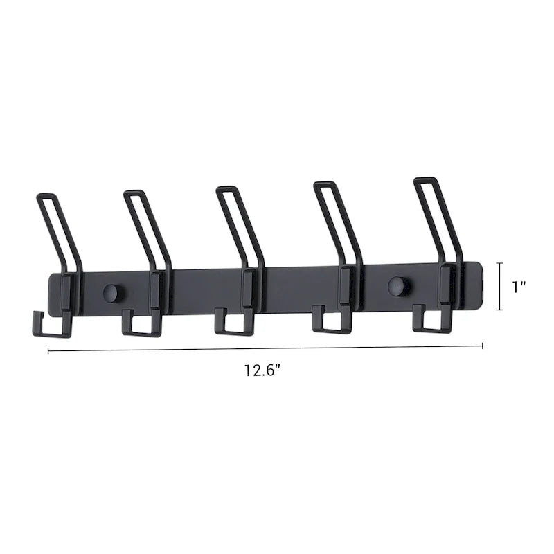 Wall-Mounted Coat Rack with 5 Hooks - 1 Pack, Perfect for Entryway - Dimensions: 12.6 x 1 in 11