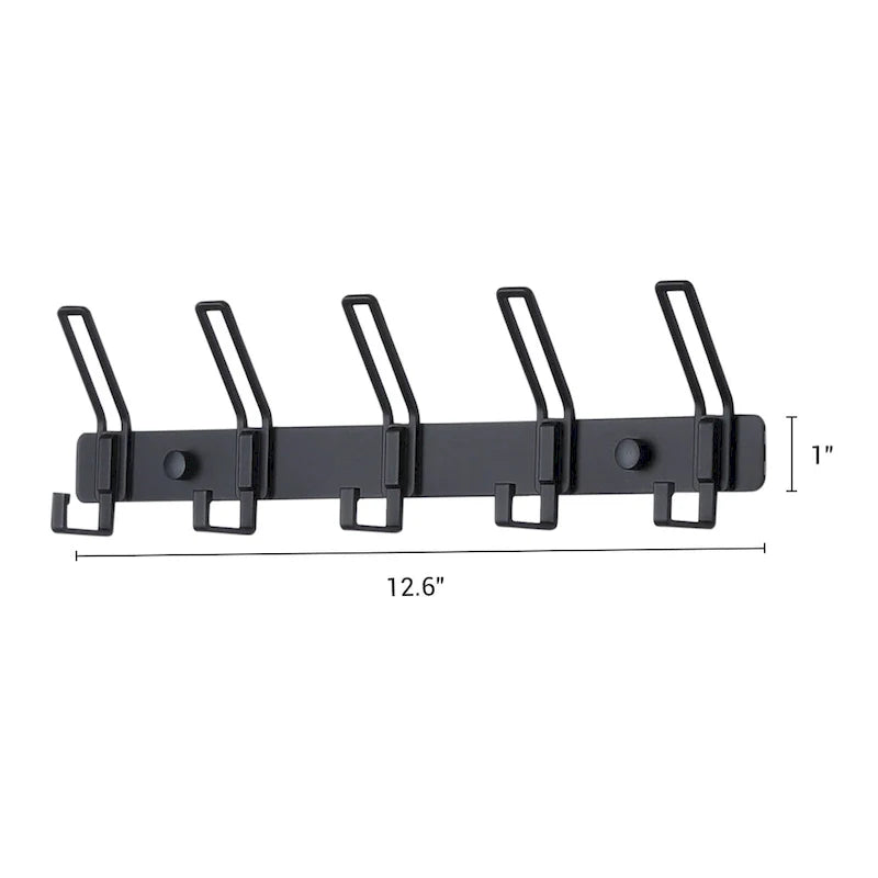 Wall-Mounted Coat Rack with 5 Hooks - 1 Pack, Perfect for Entryway - Dimensions: 12.6 x 1 in 2
